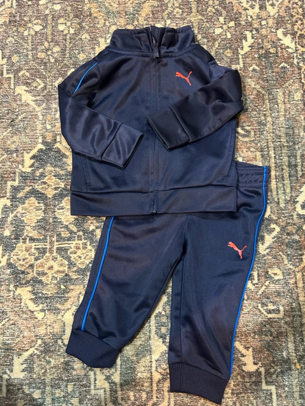 PUMA Kids Navy Track Jacket and Pants Set - Picture 1 of 4